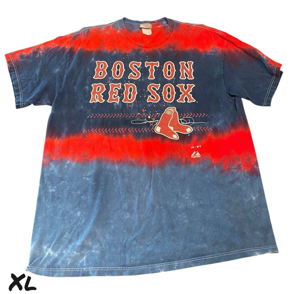 Boston Red Sox T-shirt XL Mens Tie Dye Cotton MLB Baseball Sports Crewneck Tee‎